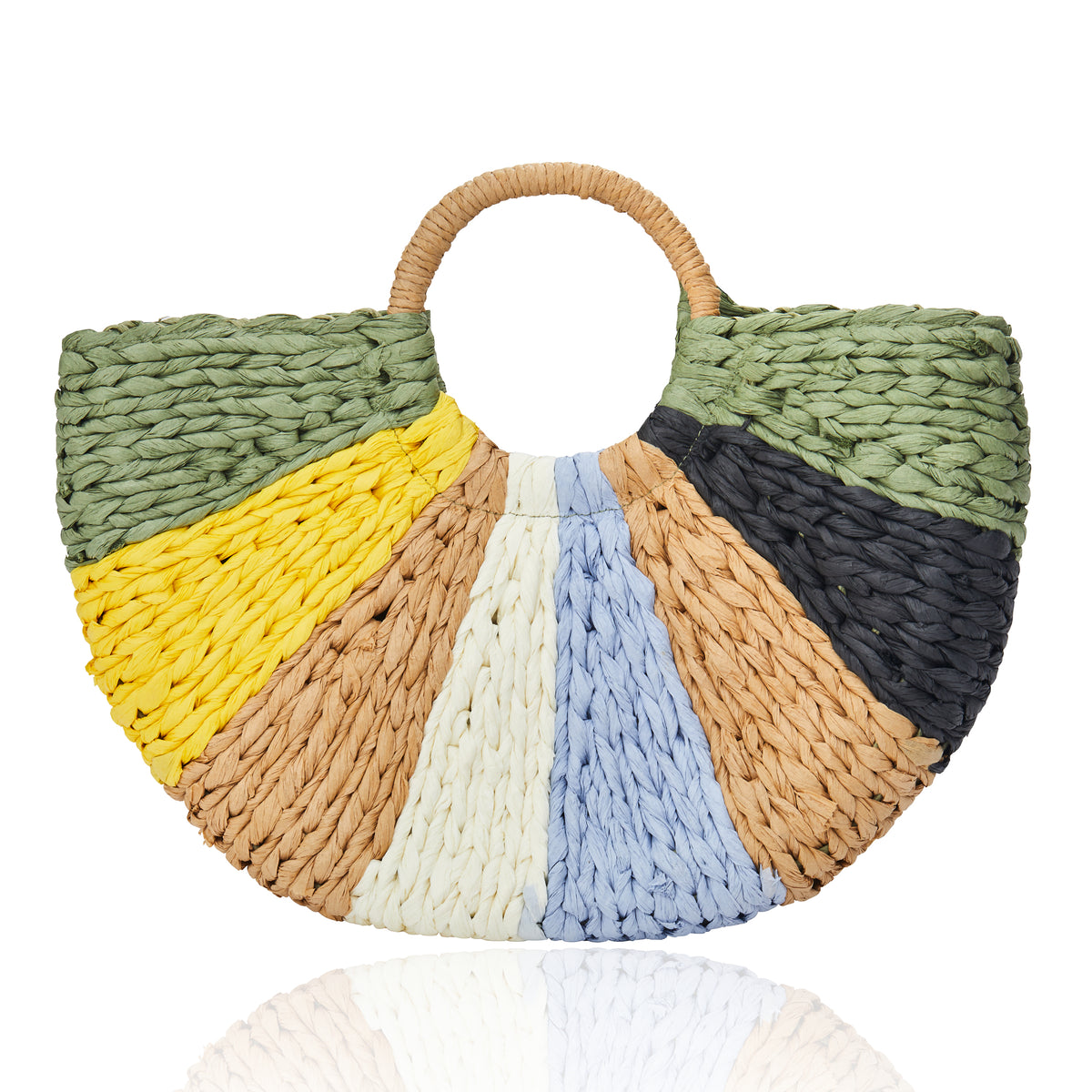 Multi Color Crescent Crochet Bag Lime