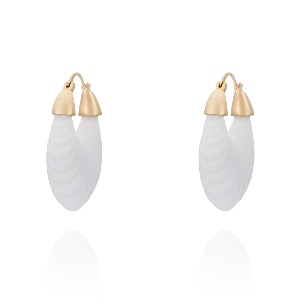 Venice Gondola Earring White Agate