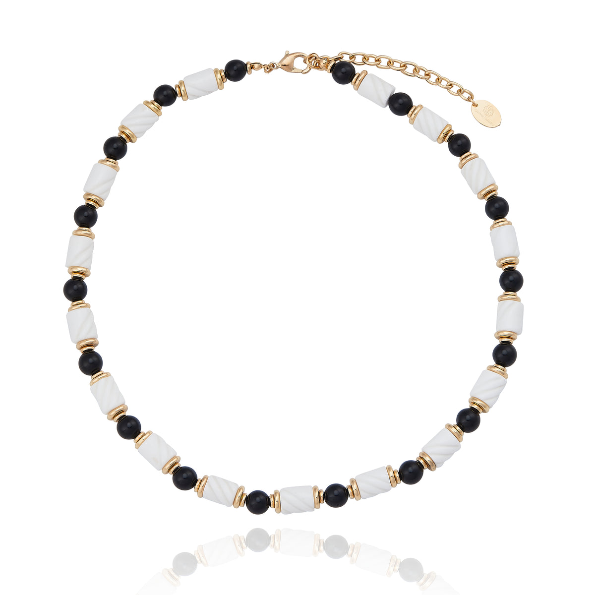 Venice Gondola Necklace White and Black