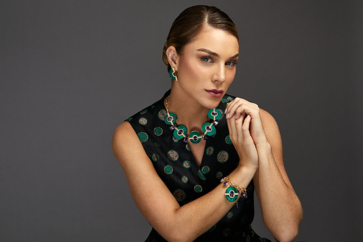 Dione Charm Bracelet Malachite