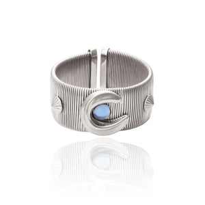 Bali Moon Bracelet - Blue Silver