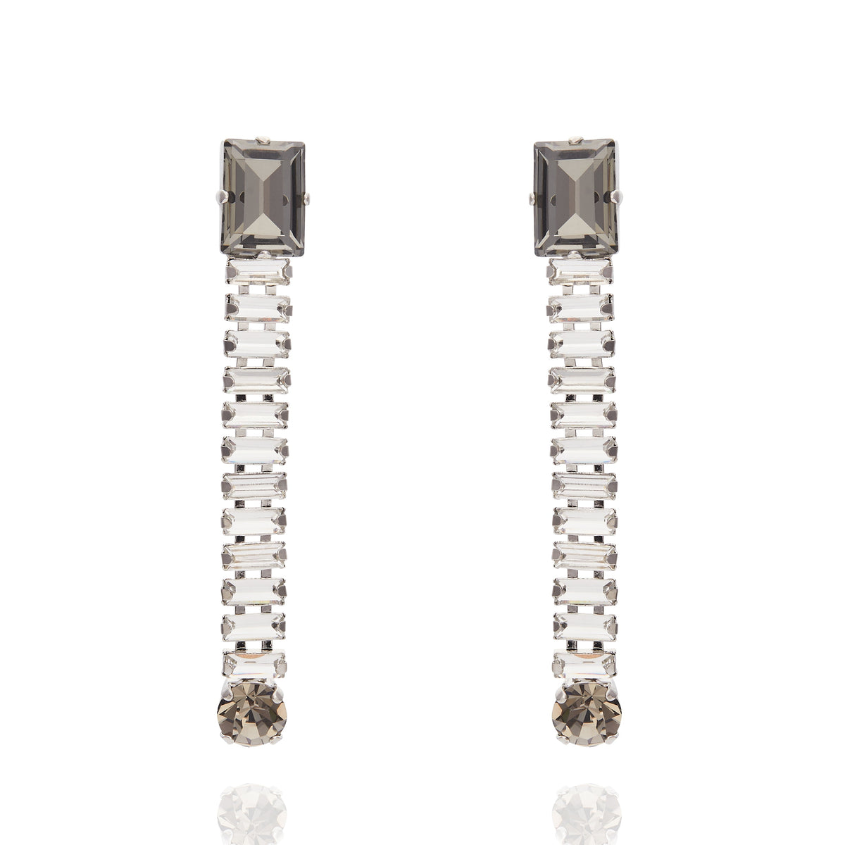 Elizabeth Crystal Earrings - Black Diamond Rhodium Plated