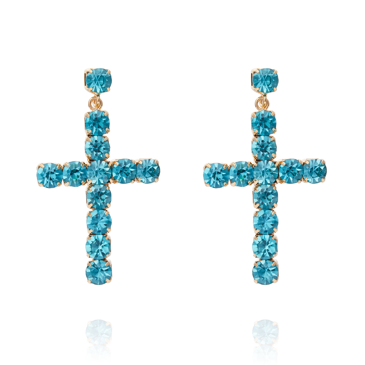 Dazzling Cross Earring Multigold
