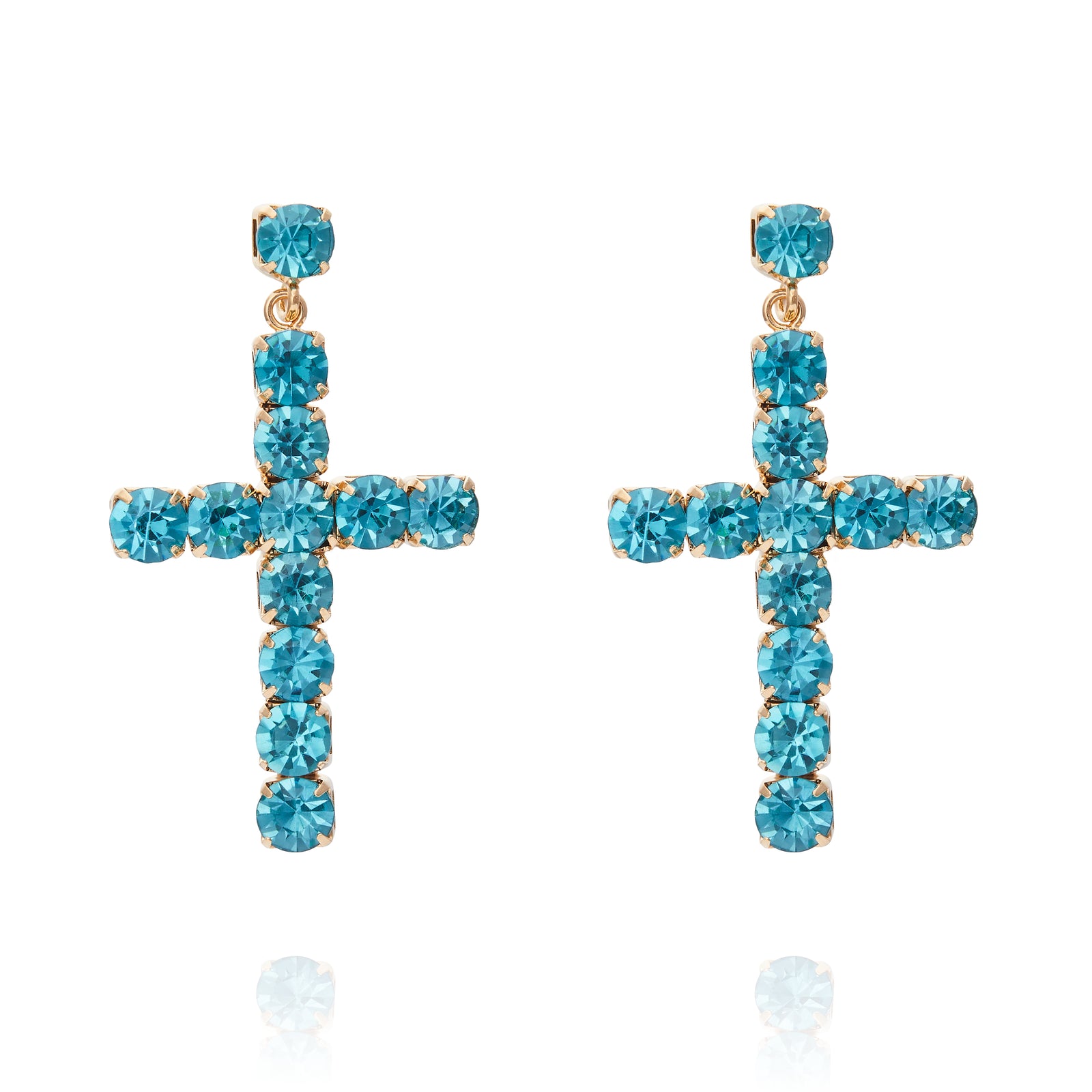 Dazzling Cross Earring Multigold