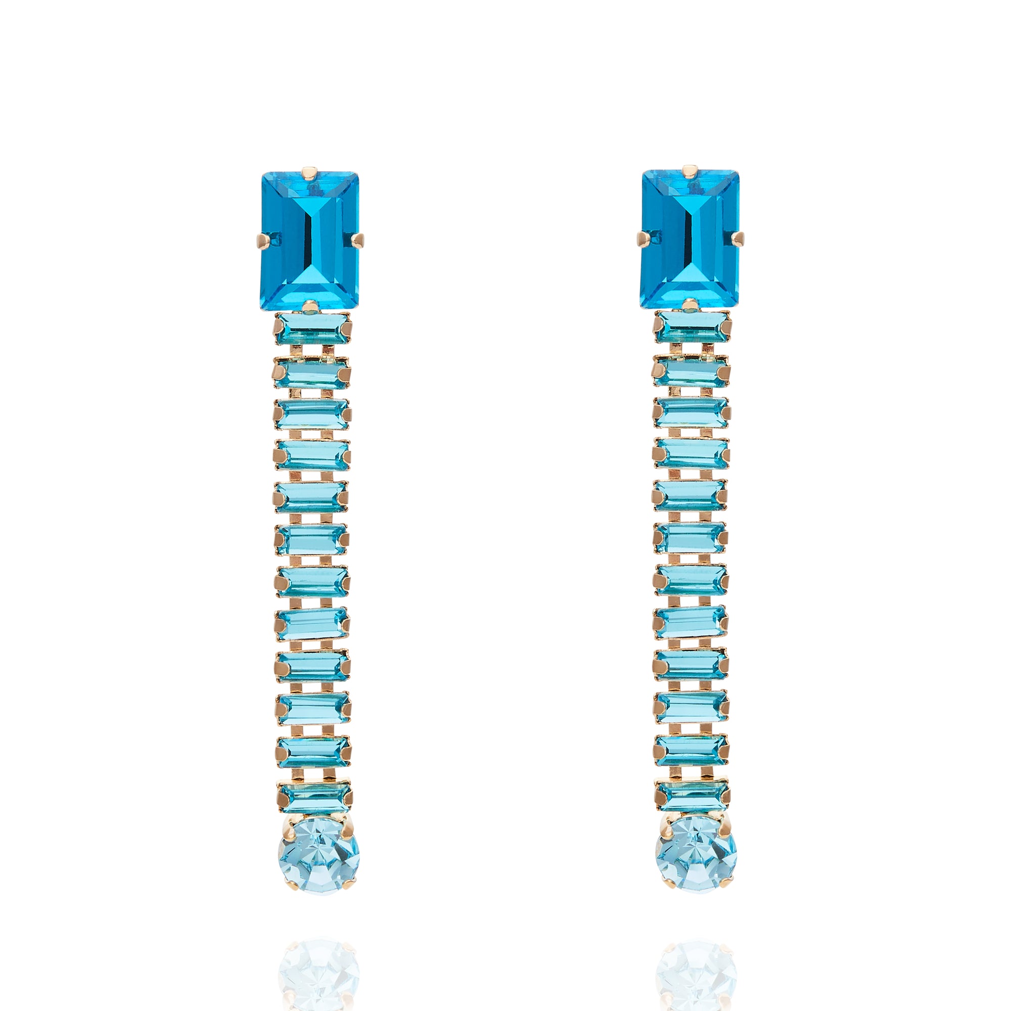 Elizabeth Crystal Earrings - Blue