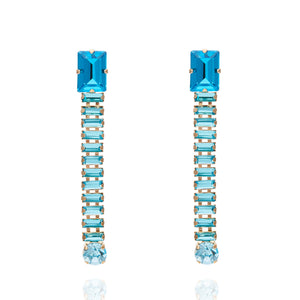 Elizabeth Crystal Earrings - Blue