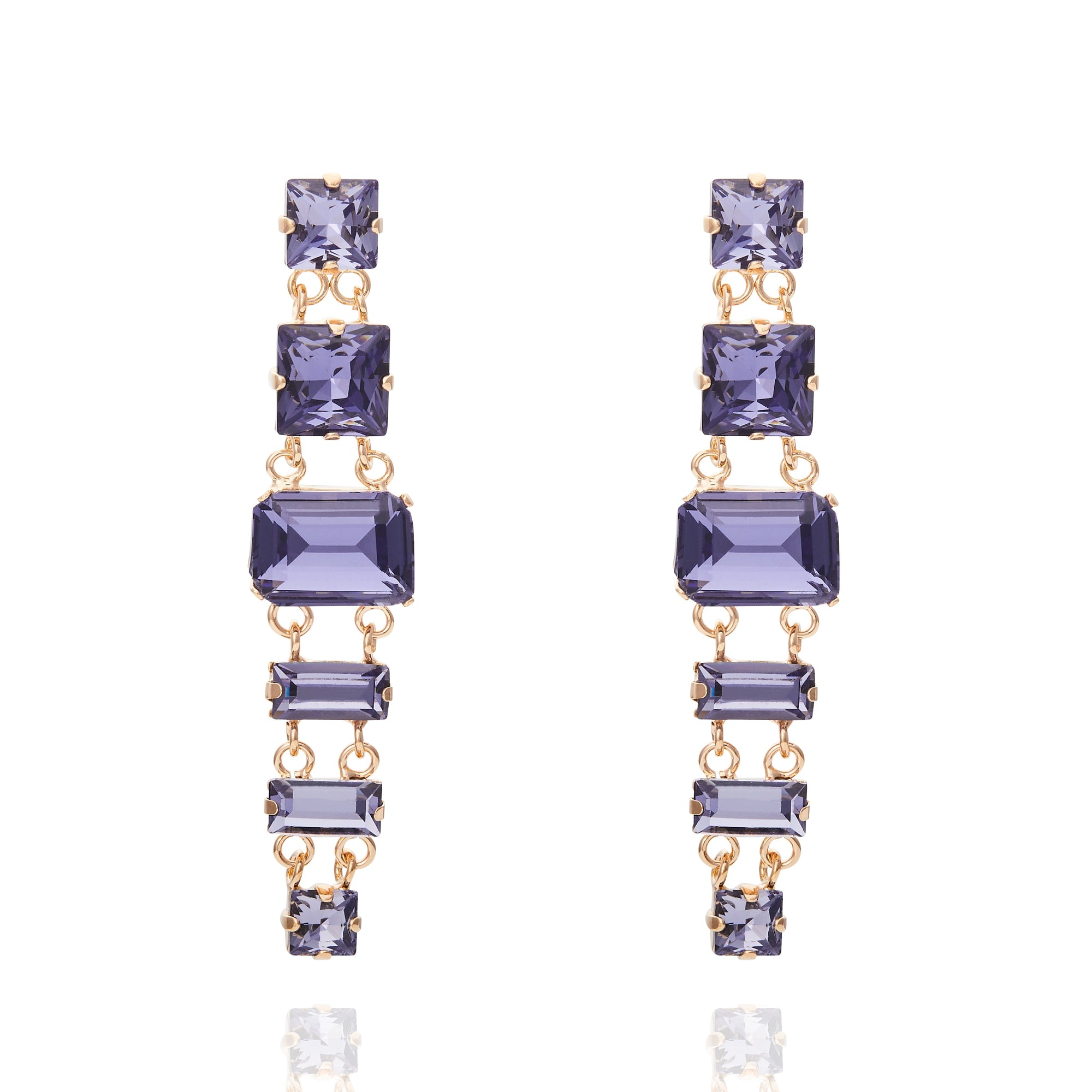Ariana Drop Earrings - Violet Gold