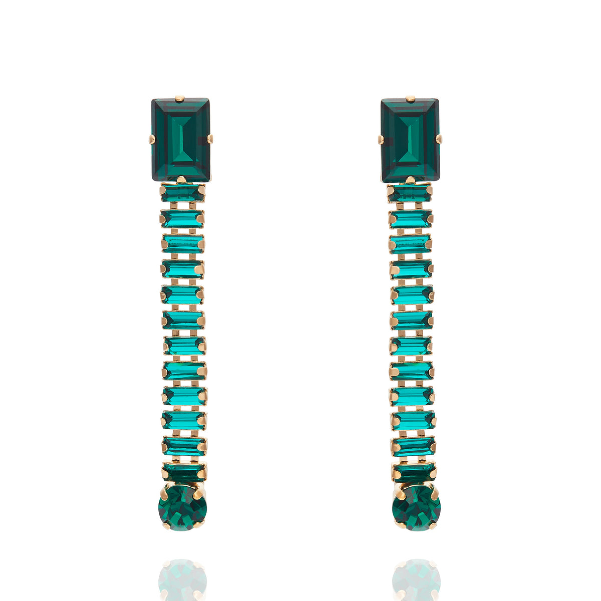 Elizabeth Crystal Earrings - Emerald Crystal