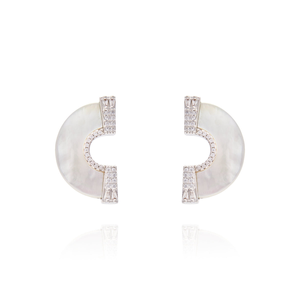 Ariel Earring White Mop - Silver