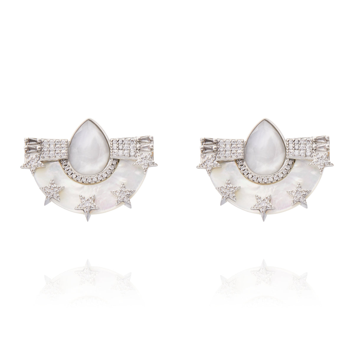 Larissa Earring White Mop - Silver