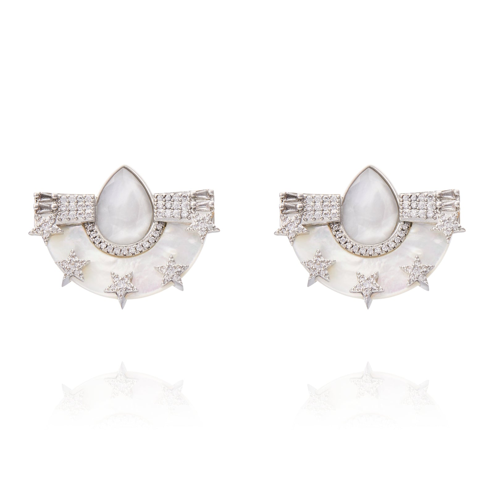Larissa Earring White Mop - Silver