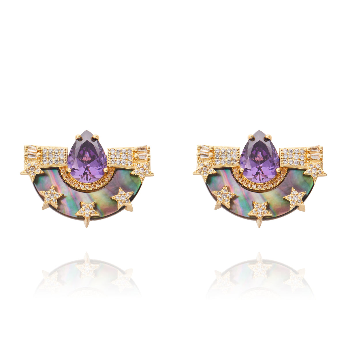 Larissa Earring Black Mother of Pearl