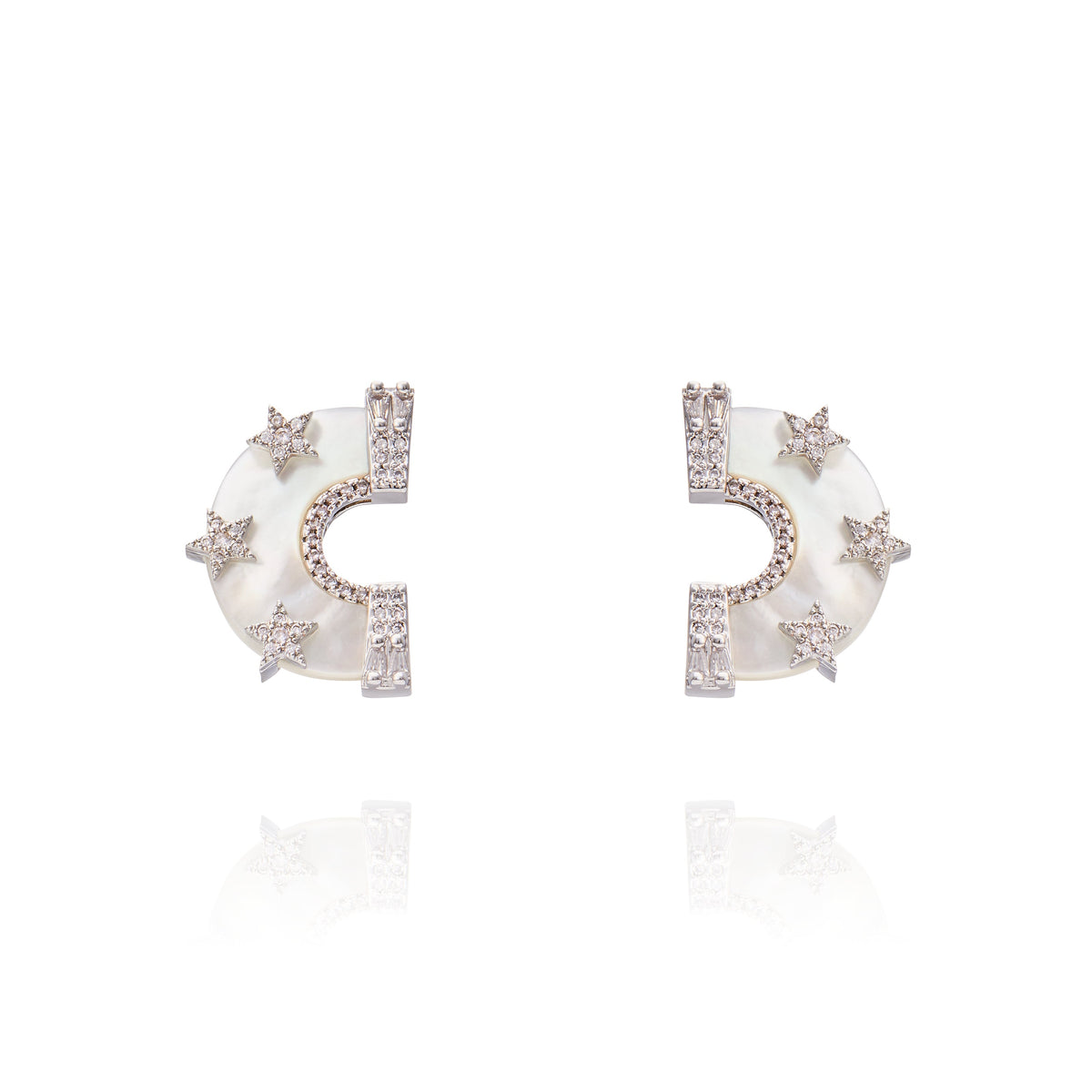 Belinda Earring White Mop - Silver