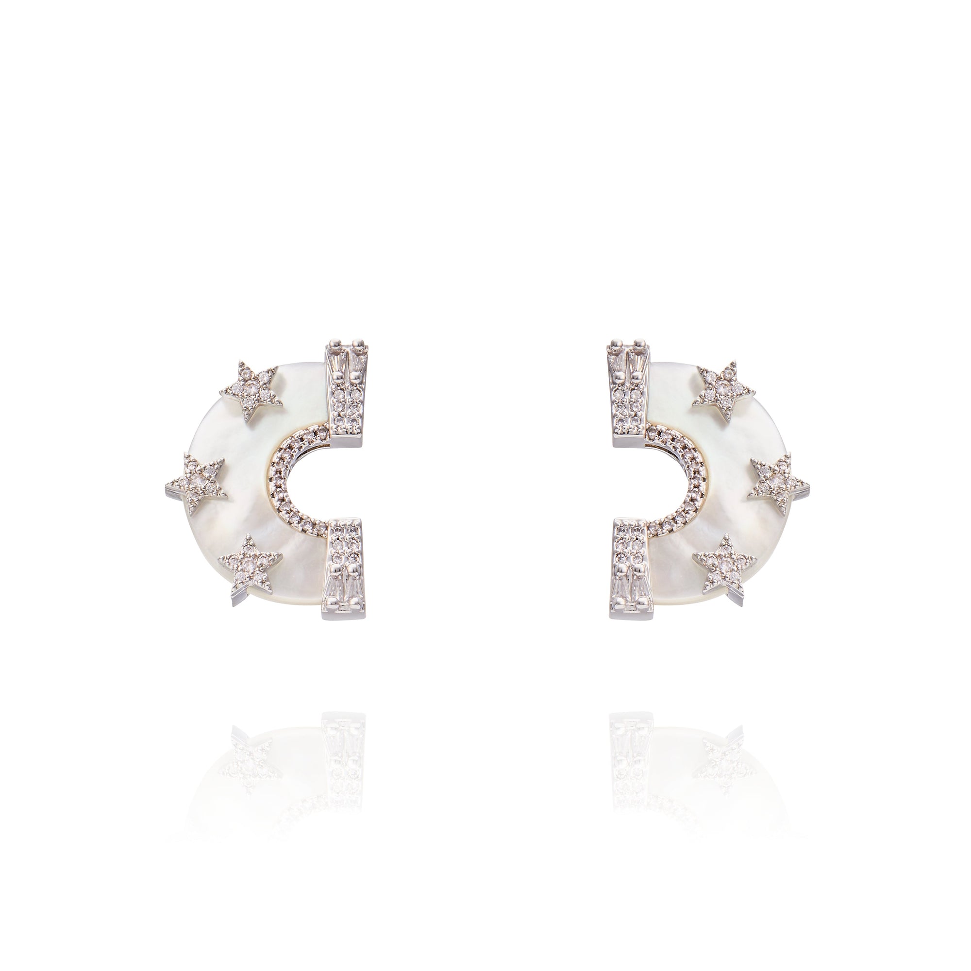 Belinda Earring White Mop - Silver
