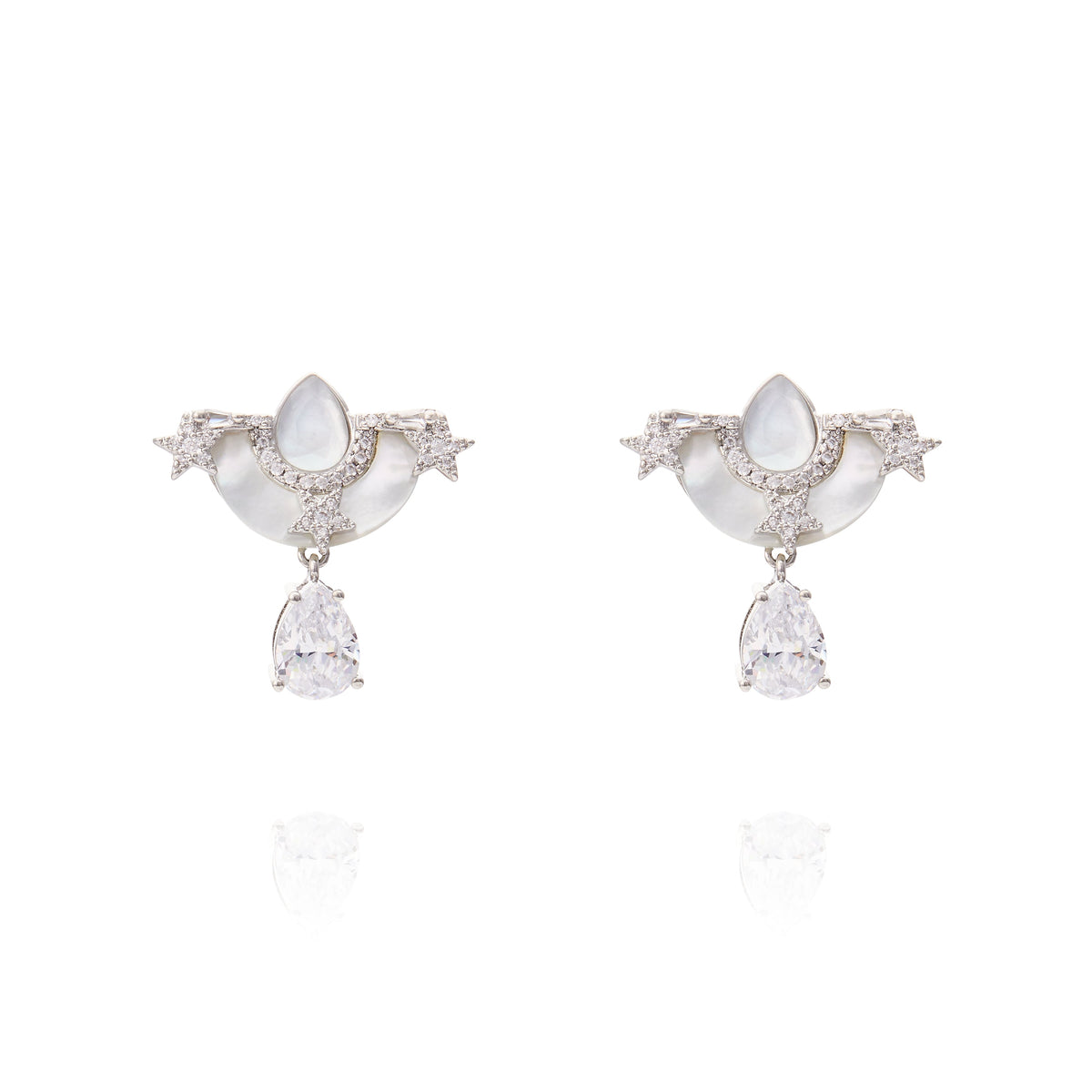 Ersa Earring White Mop - Silver