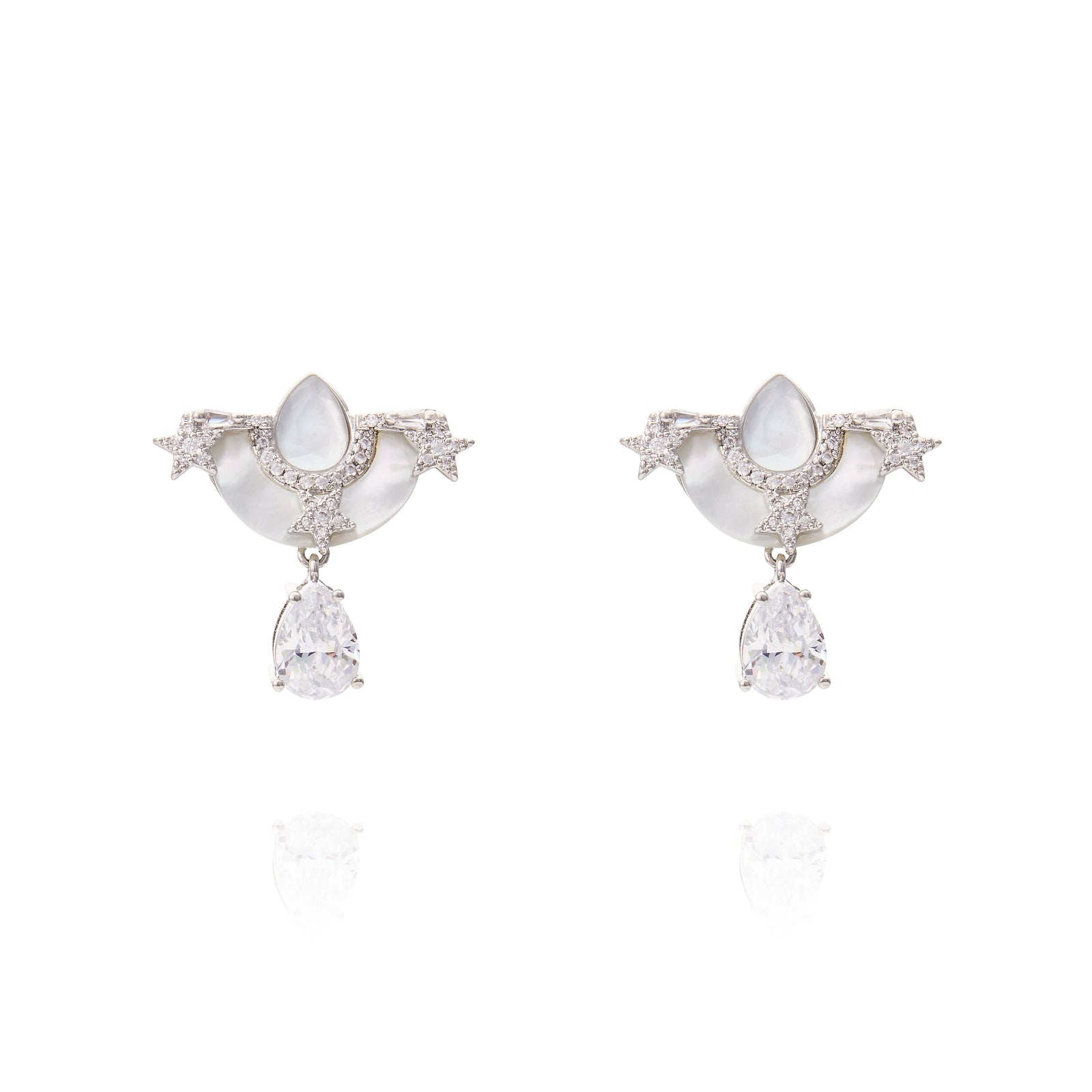 Ersa Earring White Mop - Silver