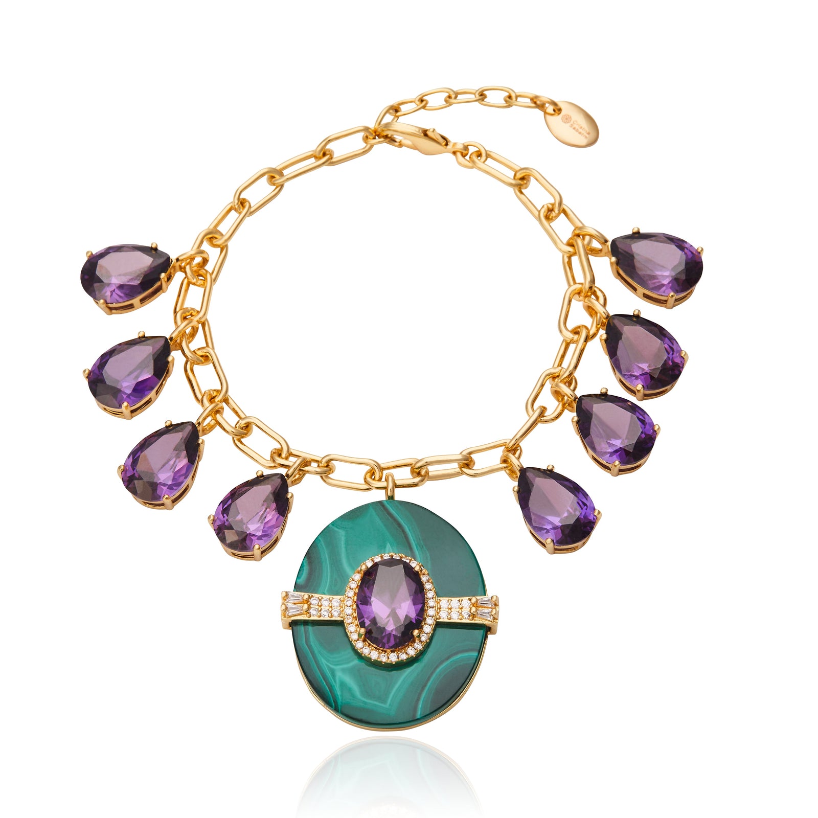 Dione Charm Bracelet Malachite