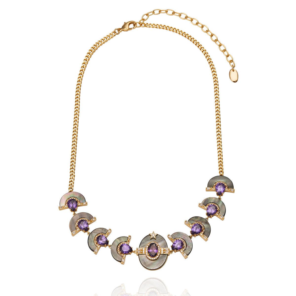 Elara Necklace Black Mother of Pearl