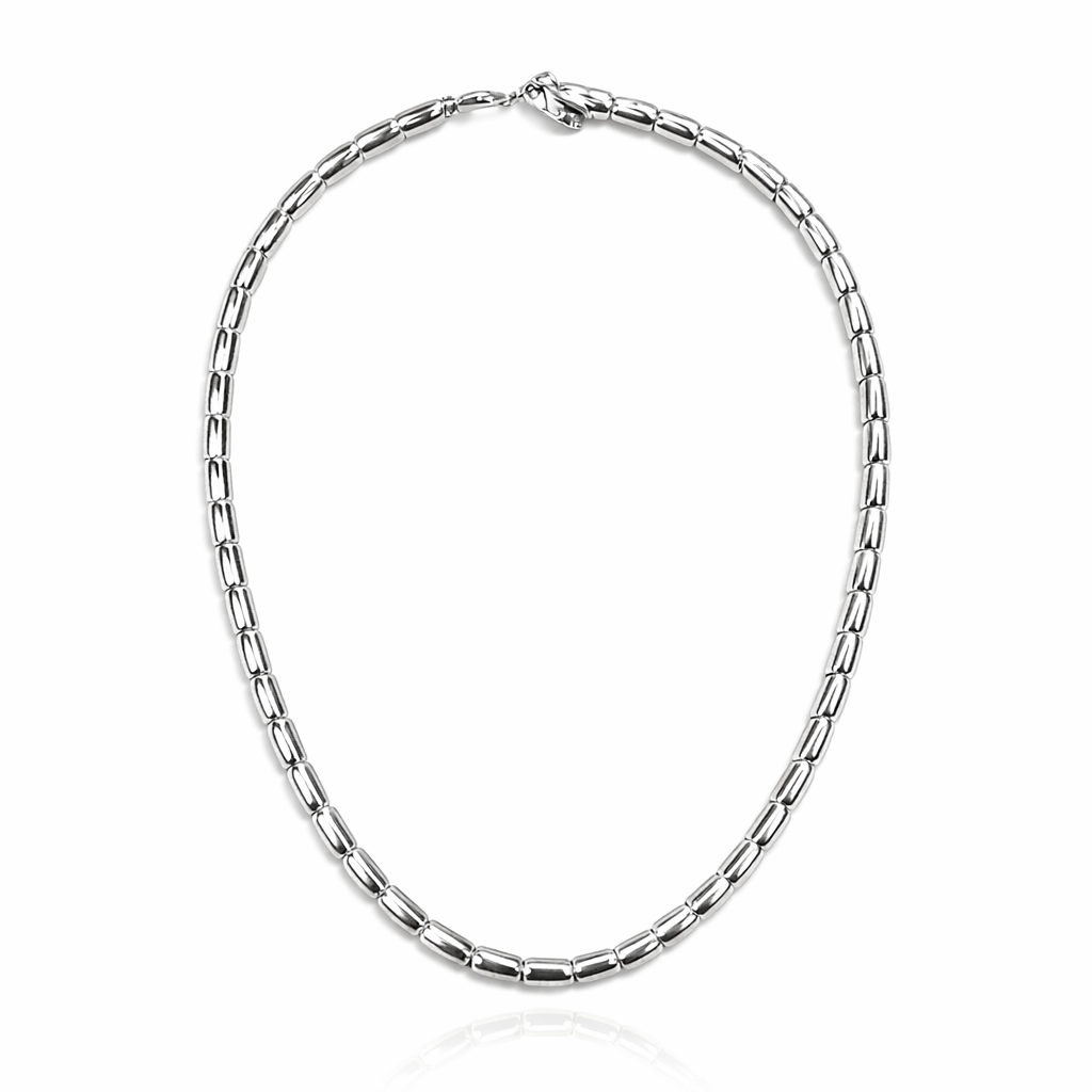 Slim Armor Necklace - Rhodium Plated