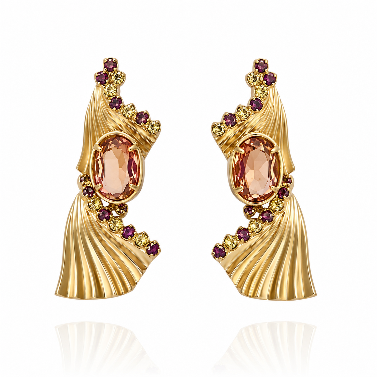 Milano Double Earring - Peach