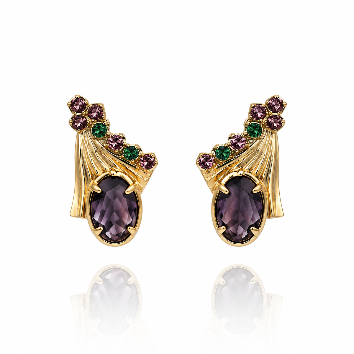 Milano Oval Earring - Emerald