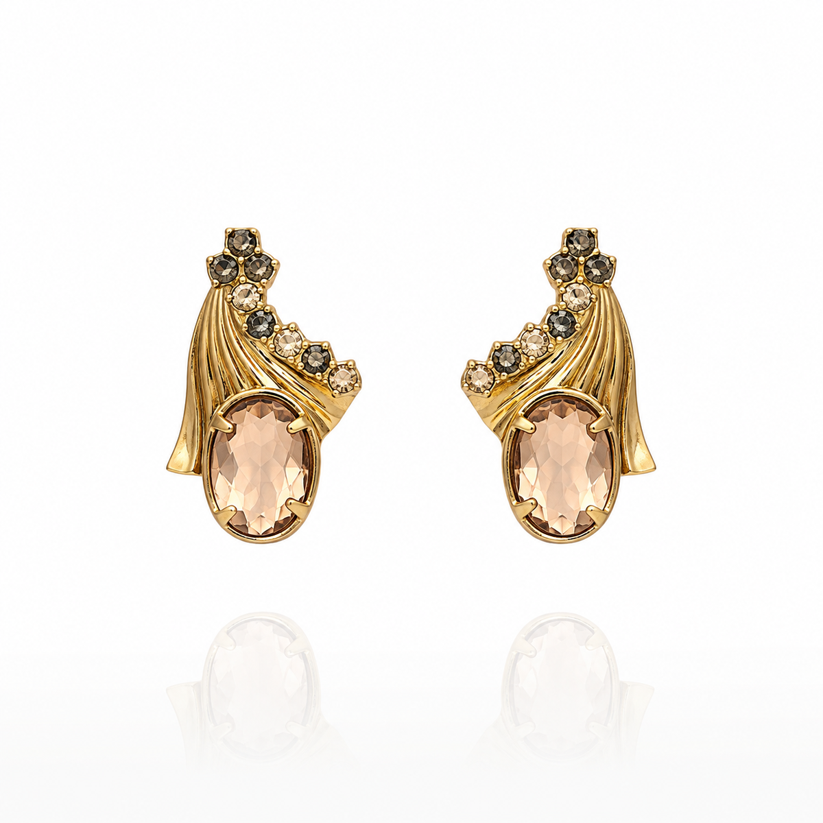 Milano Oval Earring - Peach