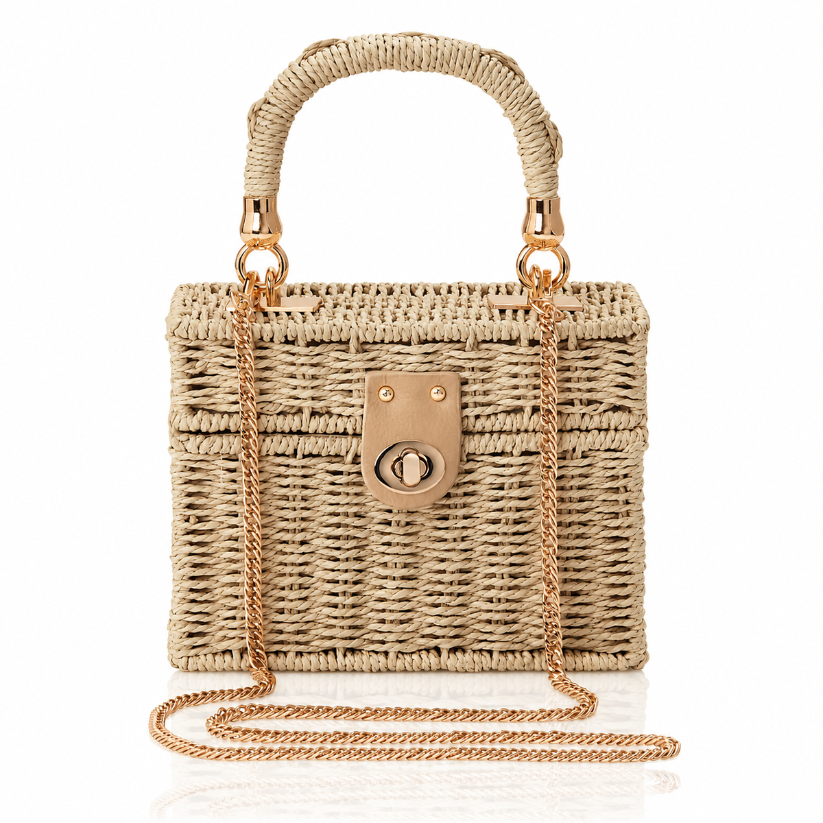 Woven Straw Trunk Sand