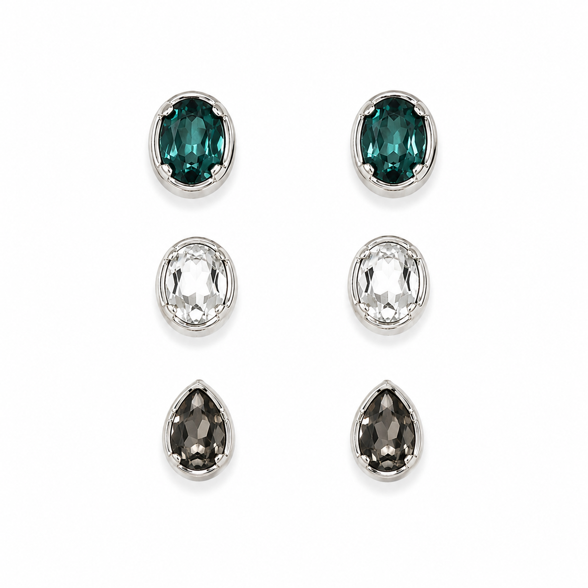 Milano Studs Rhodium Plated
