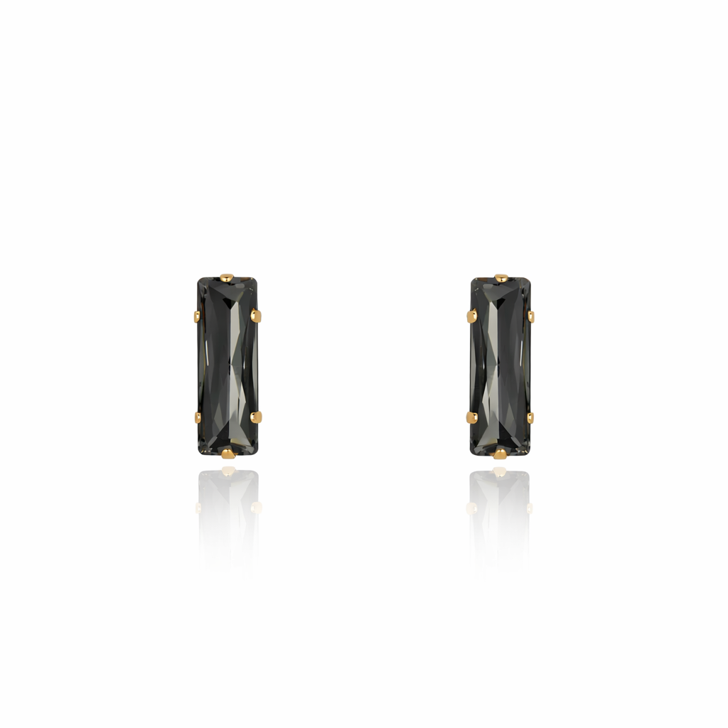 Extravagance Stud Black Diamond 18K Gold Plated