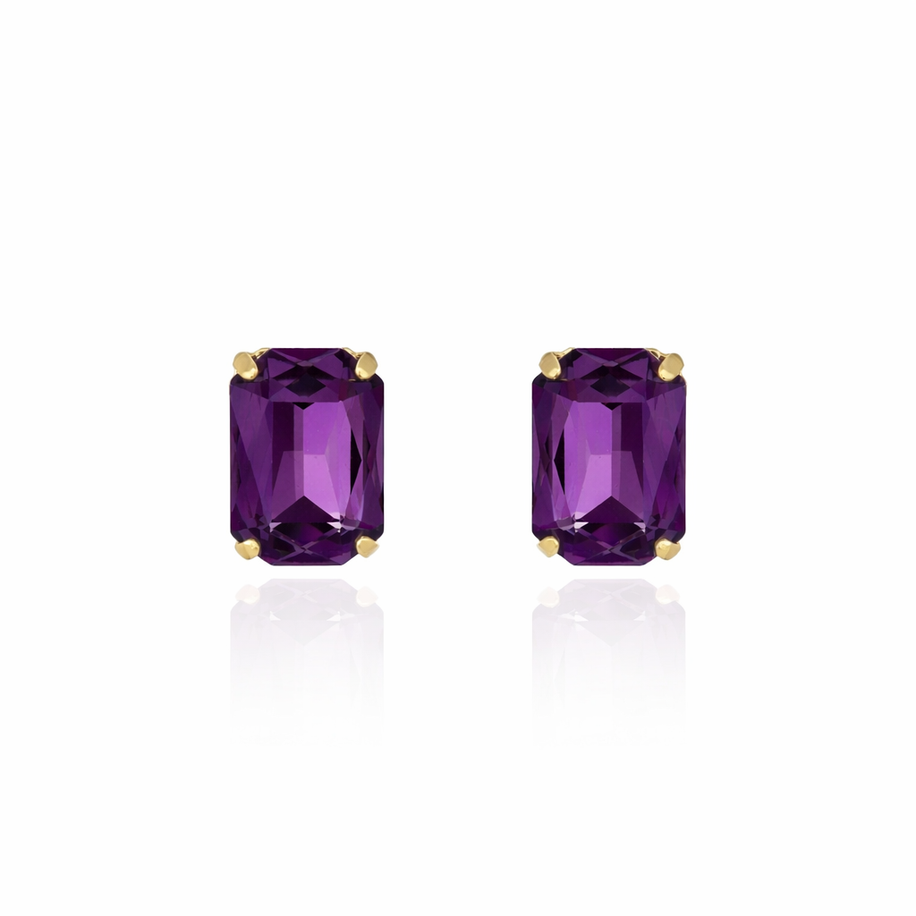 Valentina Crystal Stud Violet/Gold
