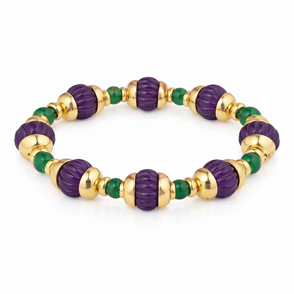 Duomo Bicolor Bracelet Amethyst Green Agate