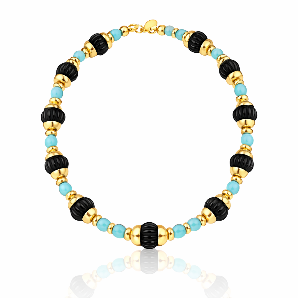 Duomo Bicolor Necklace Black Turquoise
