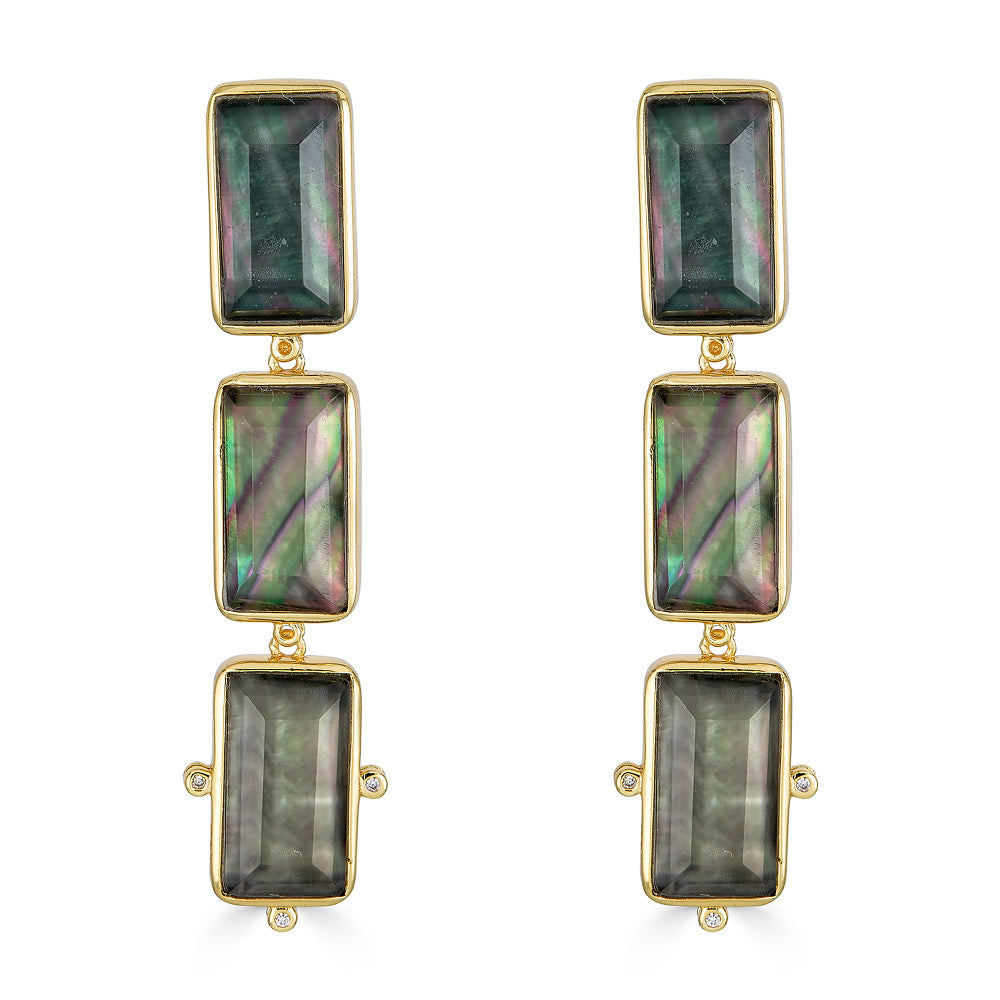 Maggie Earring - Black Mother of Pearl