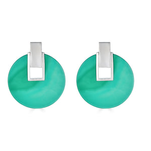 Charlotte Disc Earring - Green Agate