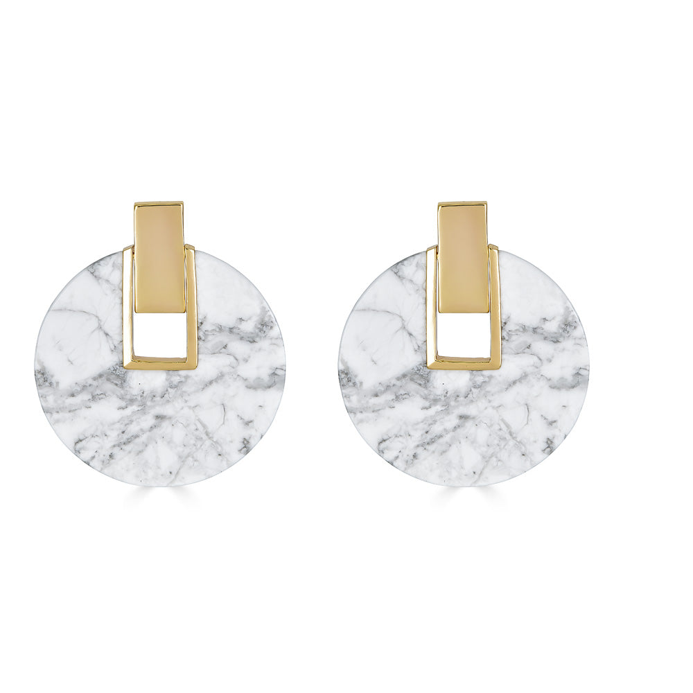 Charlotte Disc Earring - White Howlite