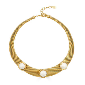 Gaby 3 Pearl Necklace - Silver
