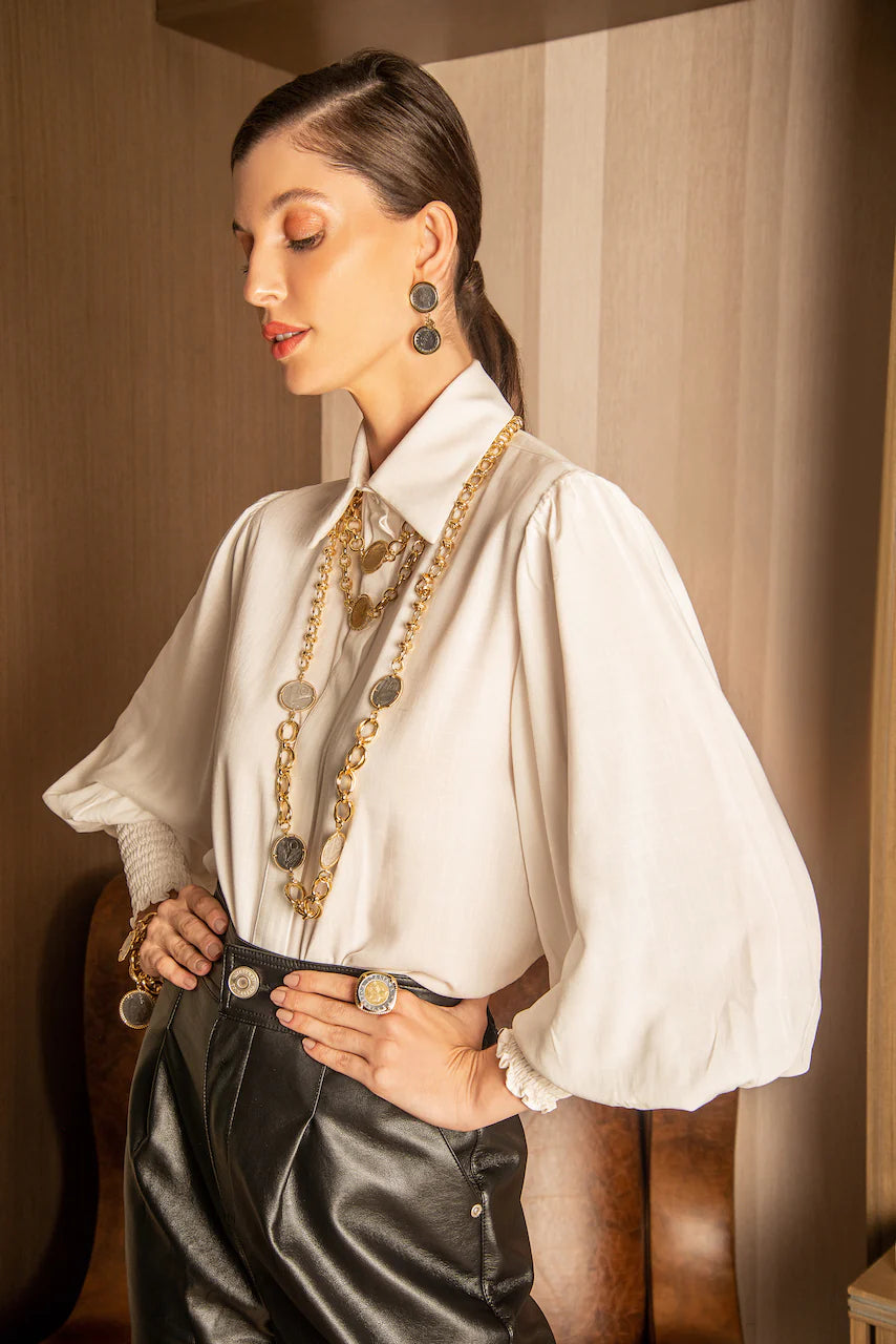 Lucia Duo Coin Earring Silver