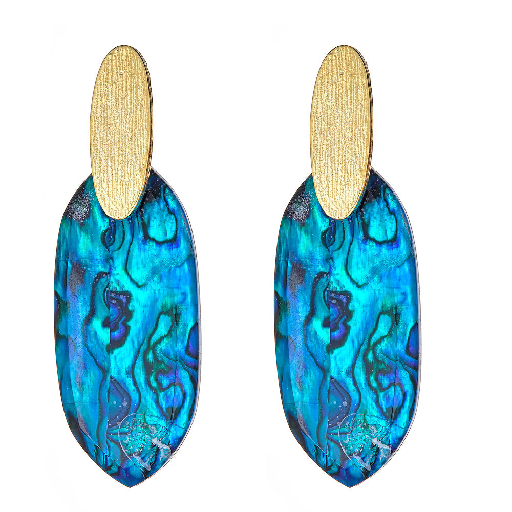 Naomi Drop Earring - Blue Abalone