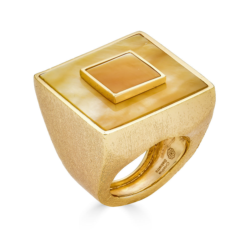 Porto Cervo Ring - Gold Mop