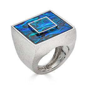 Porto Cervo Ring - Blue Mop Rhodium