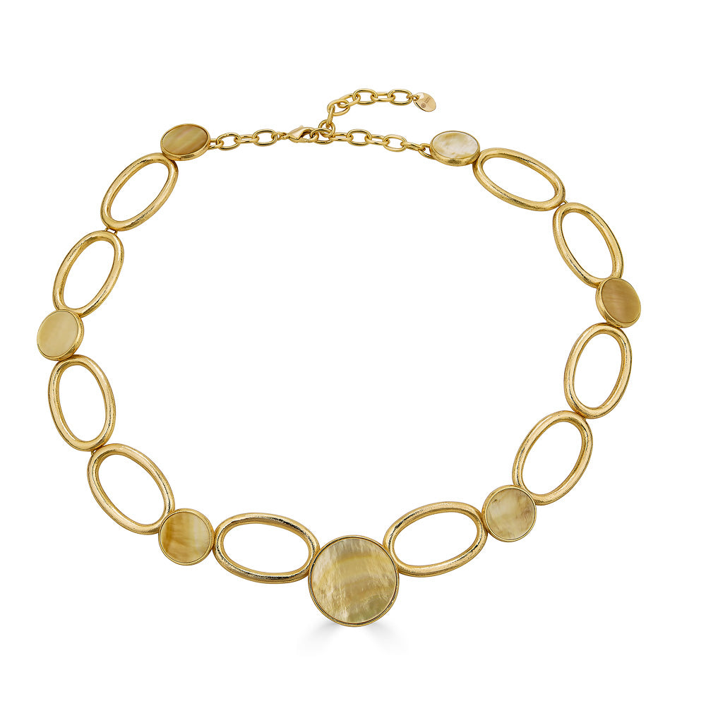 Maldives Necklace -Gold Mother of Pearl