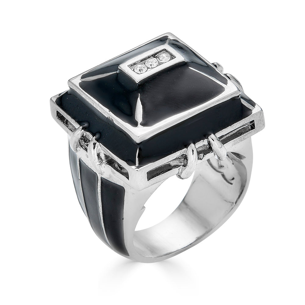 Large Geometric Ring - Silver