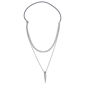 Pendulum Multi Strand Necklace- Silver