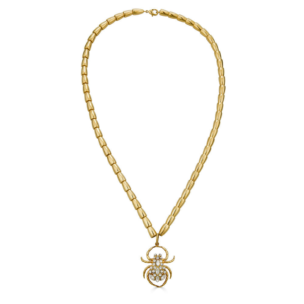 Slim Spider Armor Necklace - Silver