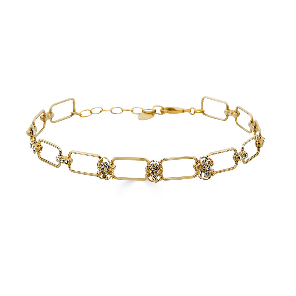 Classic Spider Chain Choker- Silver