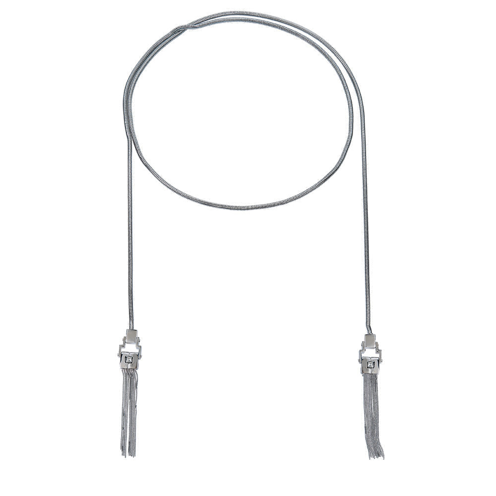 Modern Fringe Necklace - Silver