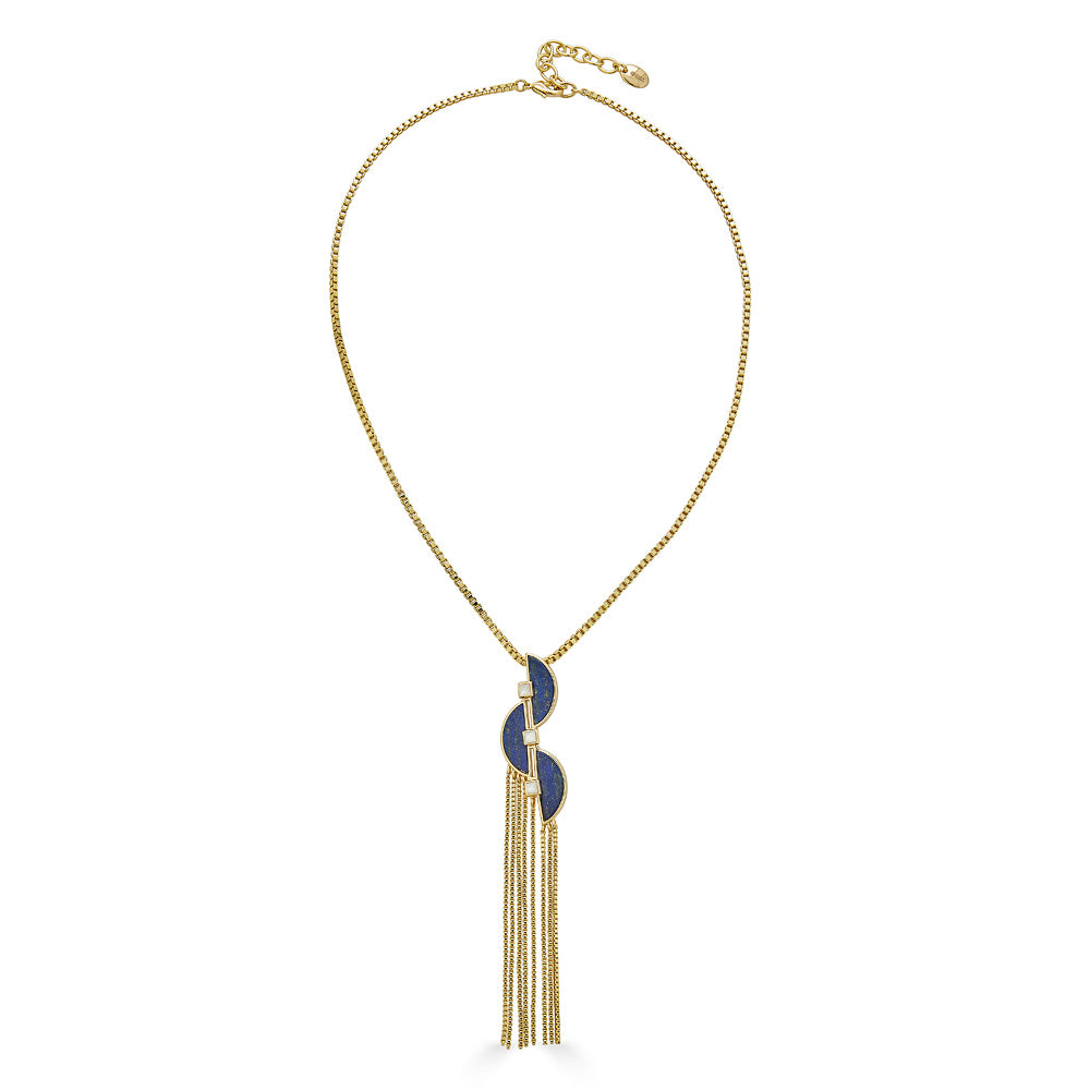 Connection Fringe Necklace Lapis