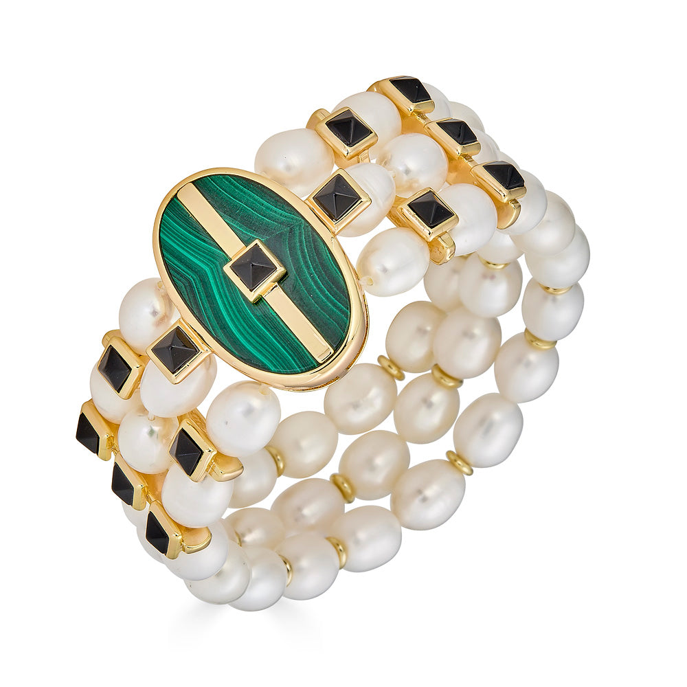 Inspire Pearl Bracelet Malachite