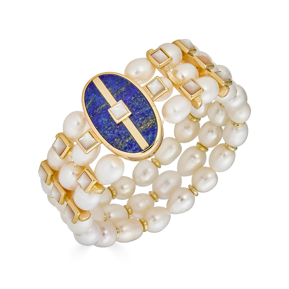 Inspire Pearl Bracelet Lapis
