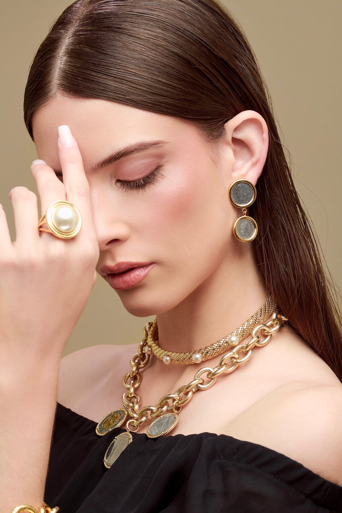 Lucia Duo Coin Earring